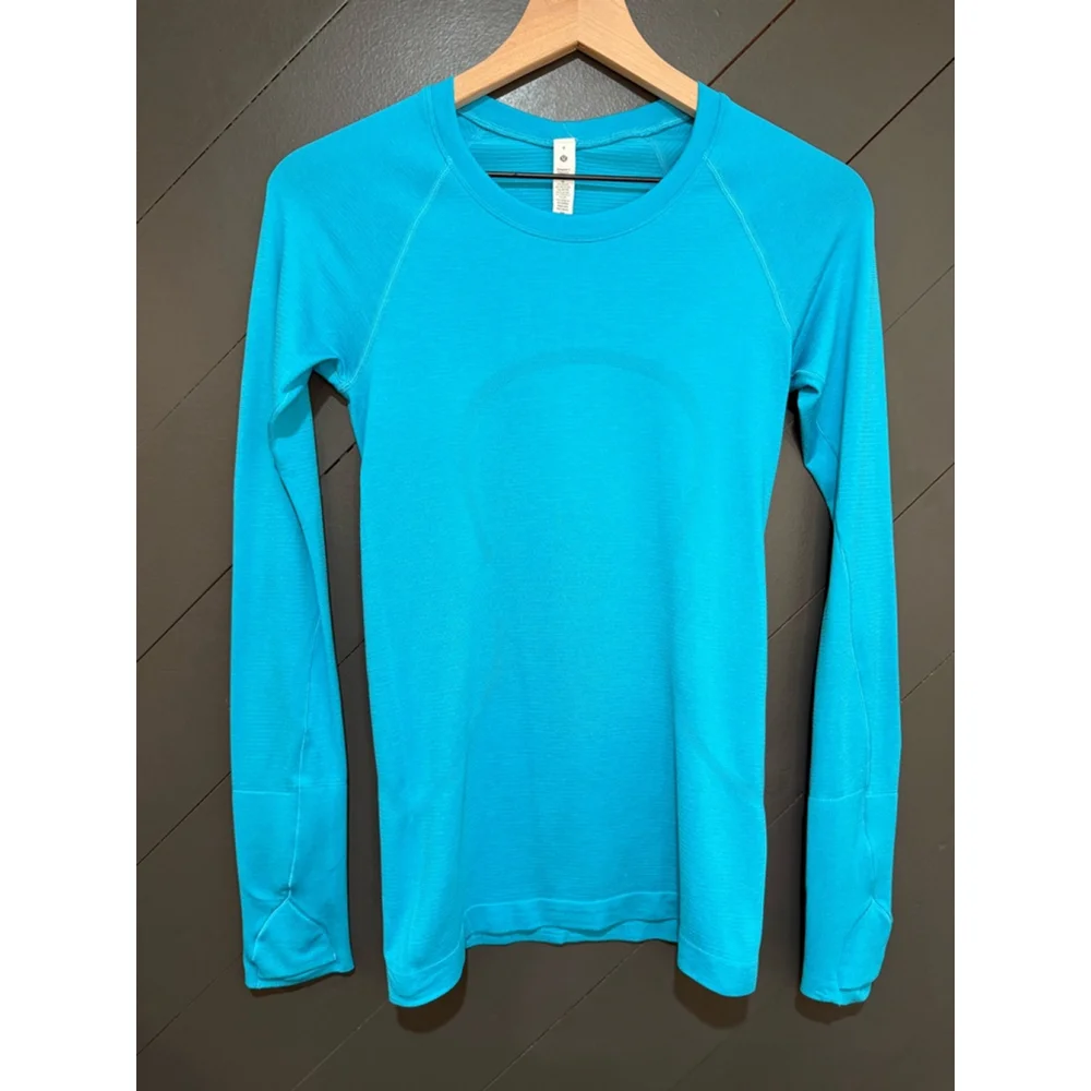 Women's Lululemon Swiftly Tech Long Sleeve Shirt 2.0 Race Length Oceanic SZ 4 - Picture 4 of 8